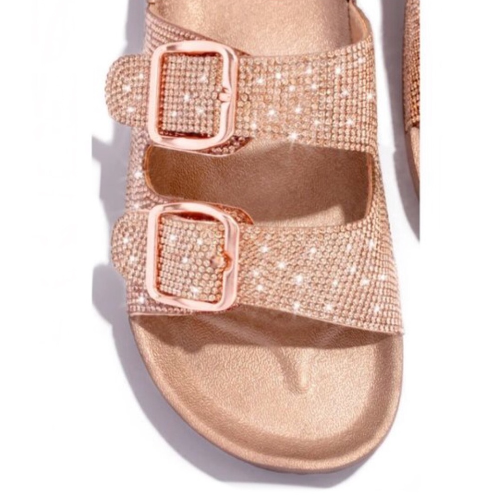 !RESTOCKED! Embellished Buckle Sandals - Rose Gold - Picture 5 of 6